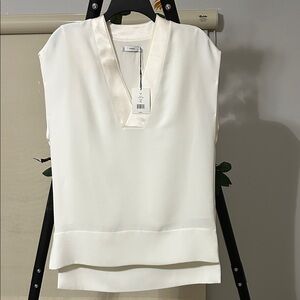 Vince Cream V-Neck Blouse